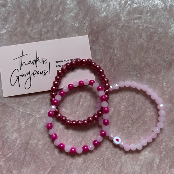 Pink Beaded Bracelet Stack - Picture 3 of 3